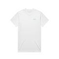 M.M.H. Awareness heavy oversized tee with baby blue print, worn